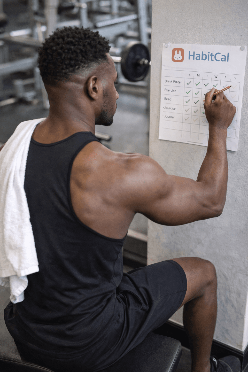 Habit calendar in a gym